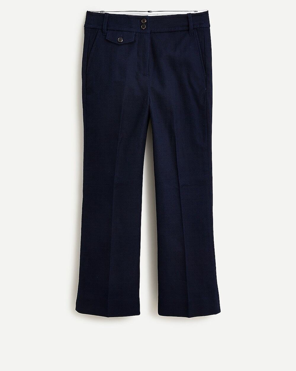 J. Crew Size 2 Kickout Crop Pants High Waisted Grasscloth Cotton Navy Blue AN015 - Picture 1 of 6